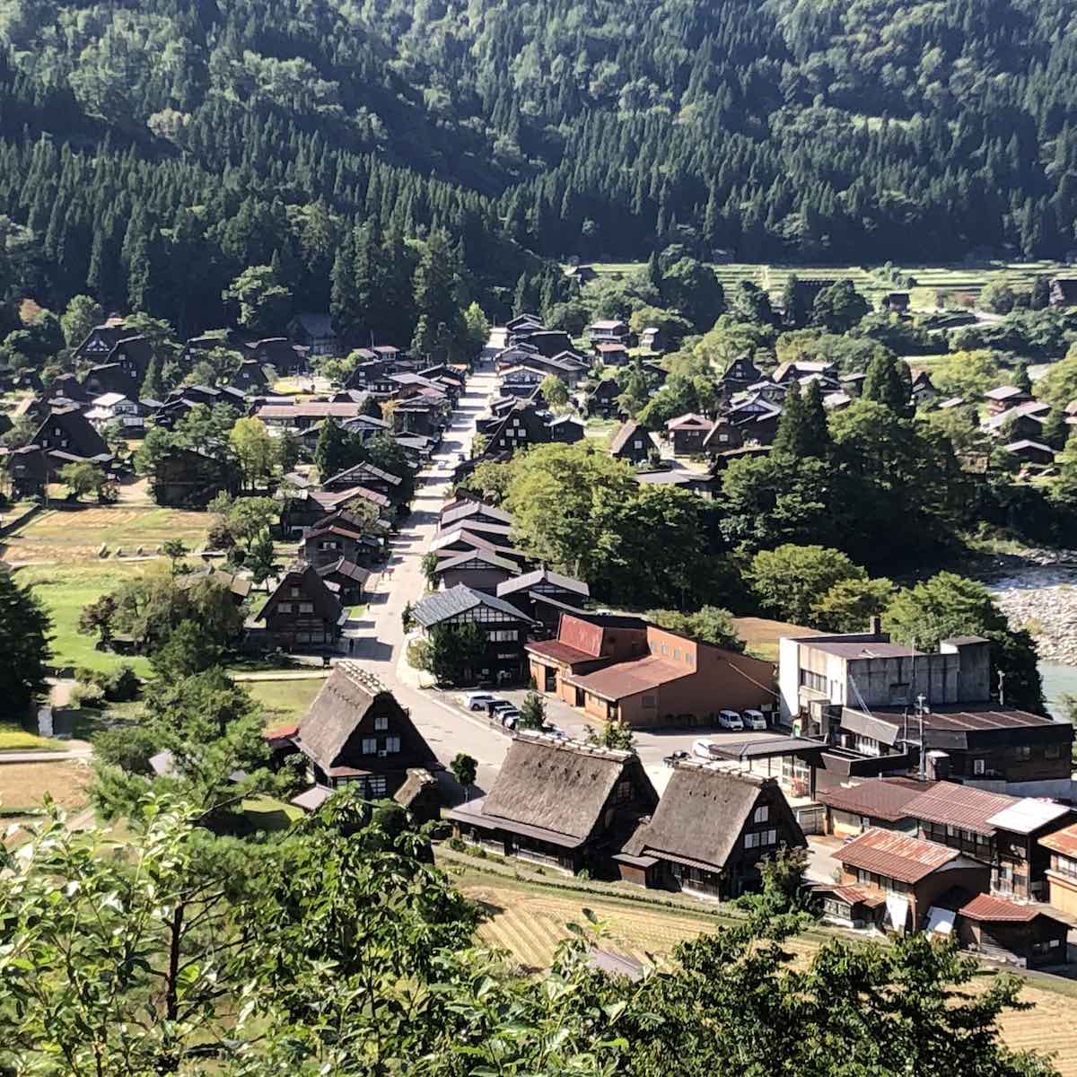 白川郷展望台から見た合掌造り集落