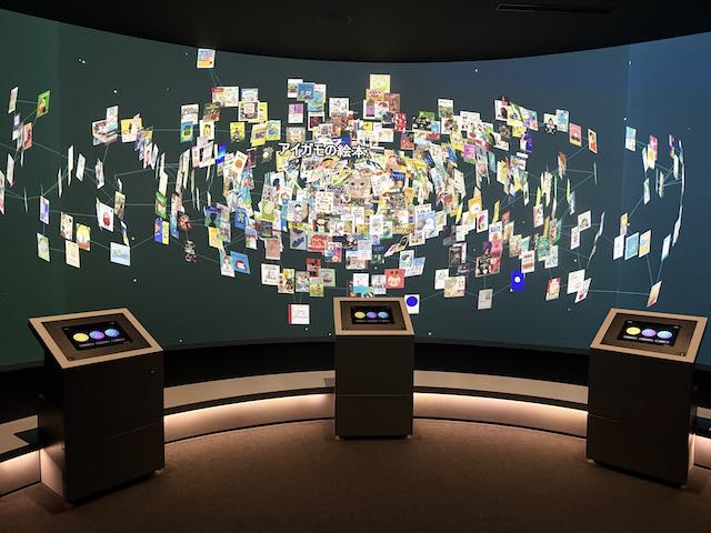 石川県立図書館のブックリウムに浮かぶたくさんの本