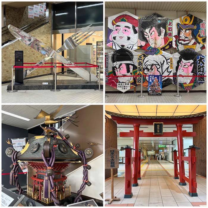 巨大フォーク&ナイフのオブジェ