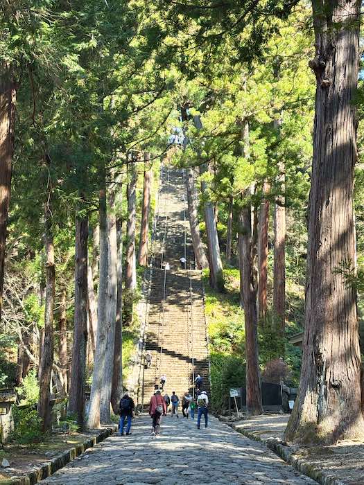 身延山久遠寺の菩提梯と石畳